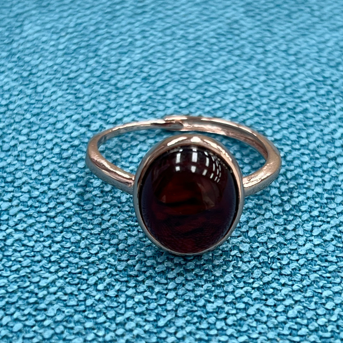 保真高品质精美血珀色活口戒指景泰蓝礼盒装