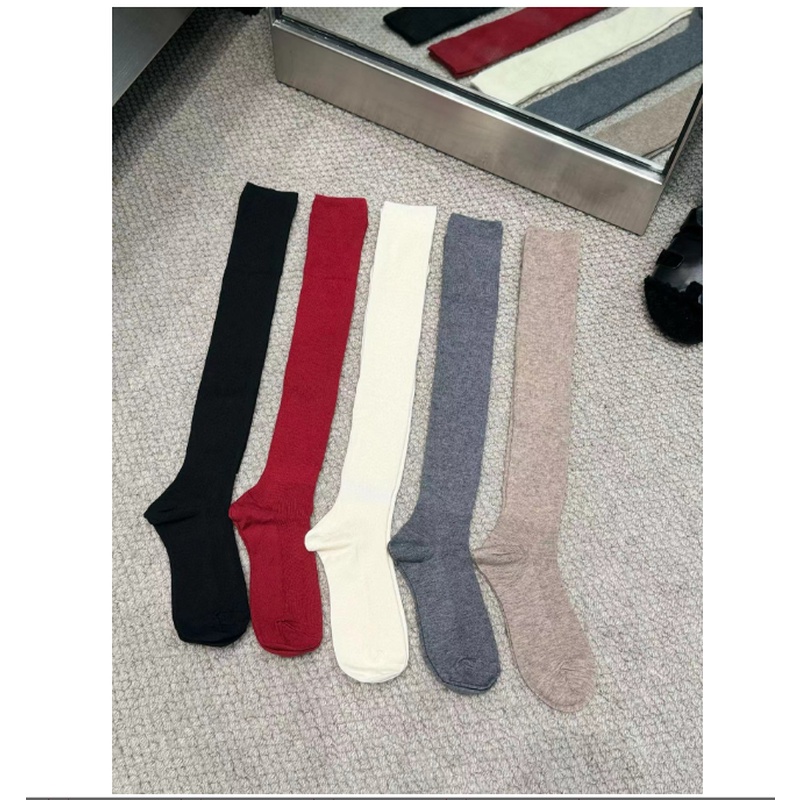 蔡丽丽&添羽时尚百搭白色袜子wz002