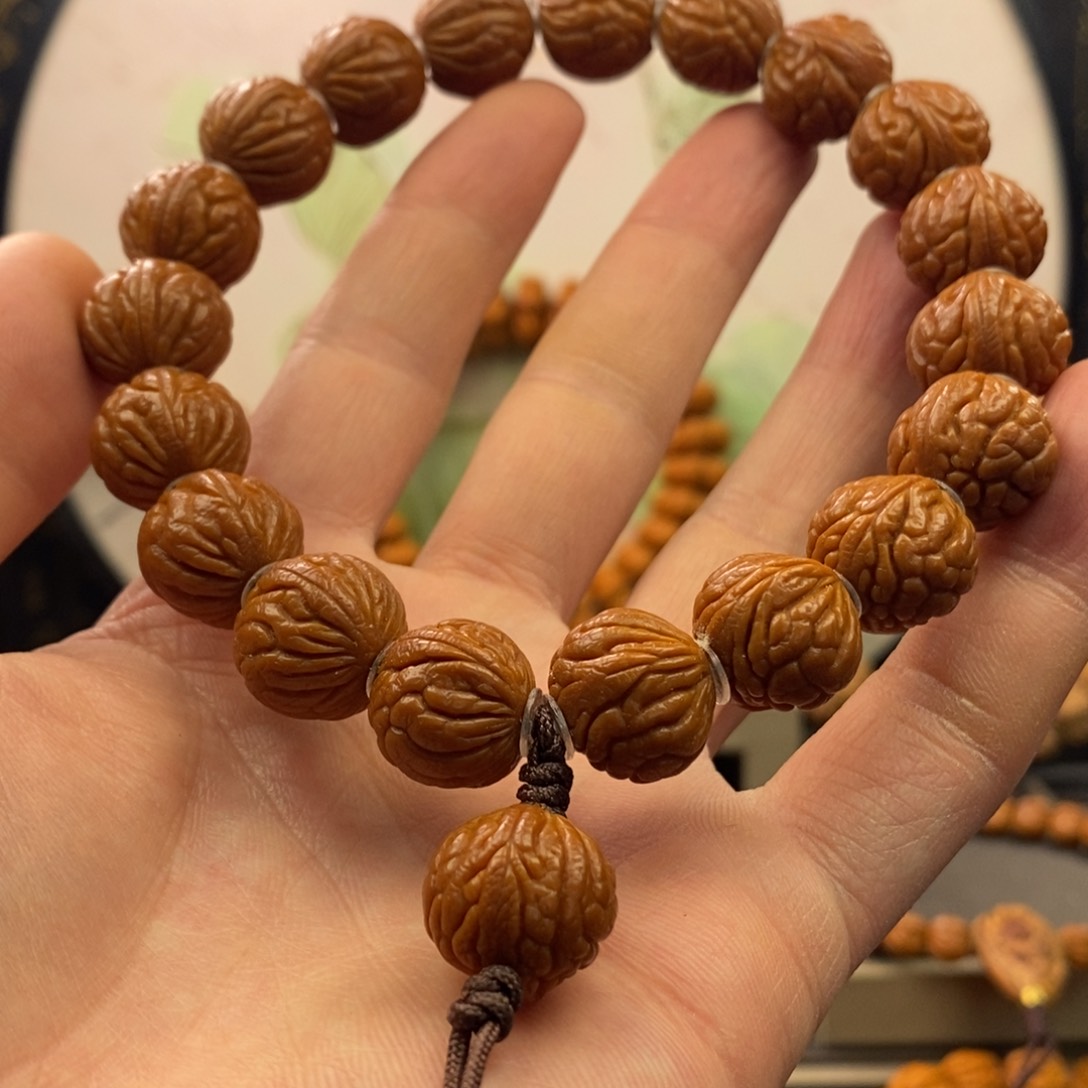 桃核手串16龙鳞仿古