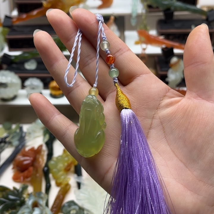 蛇纹石玉未镶嵌岫玉发簪