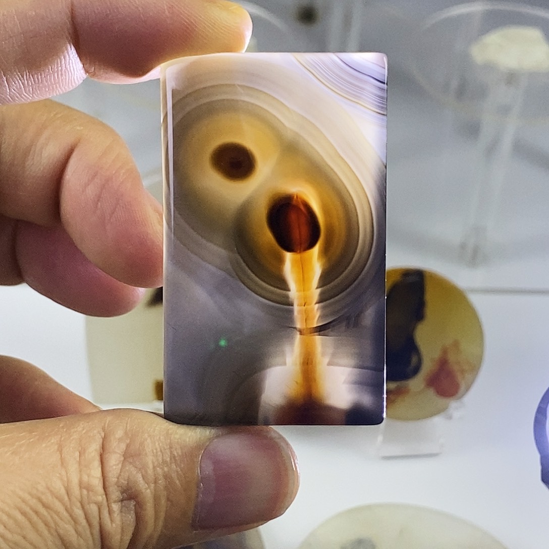 合成碳硅石非金属时尚图纹画面石饰品