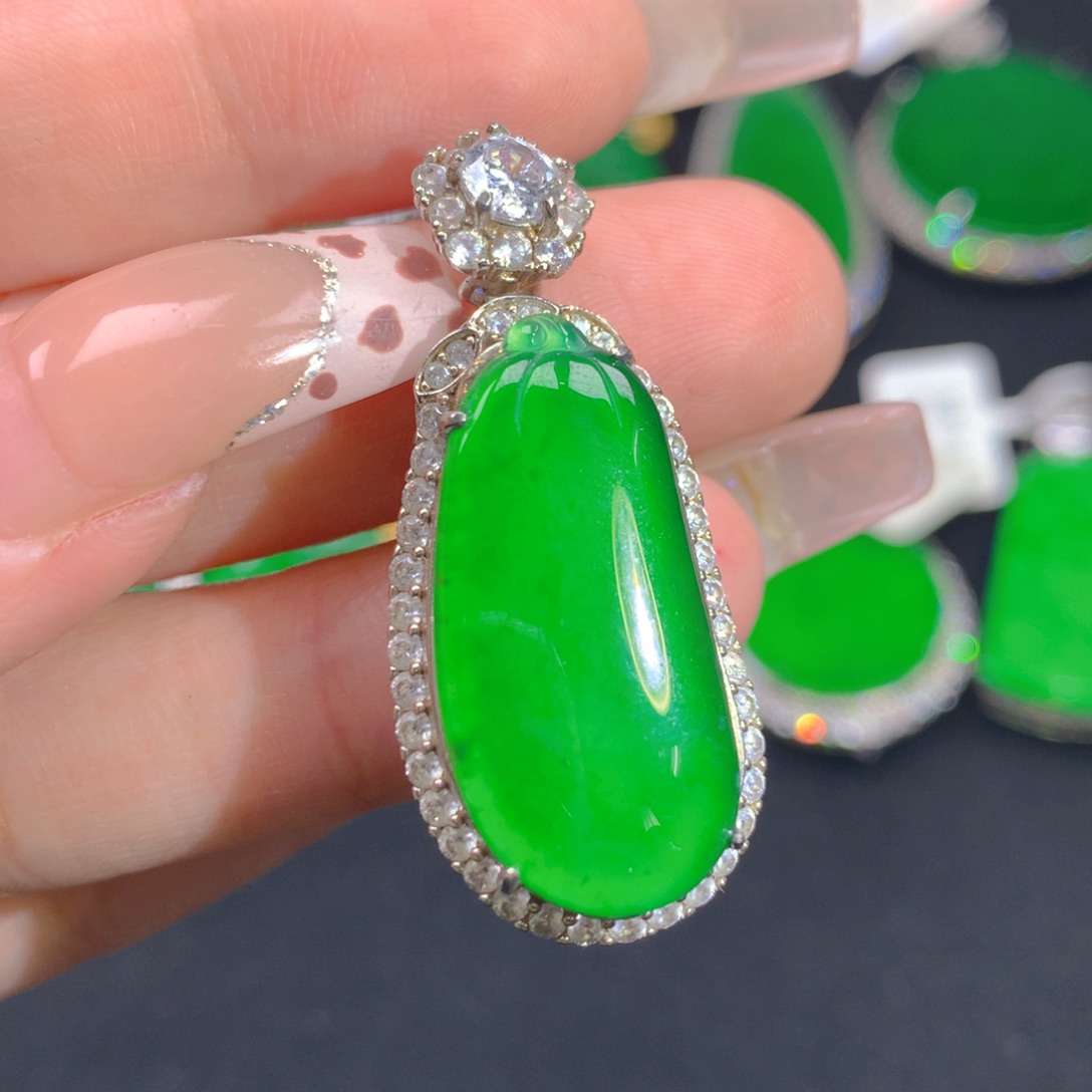 翡翠颈饰银S925镶嵌1111111111