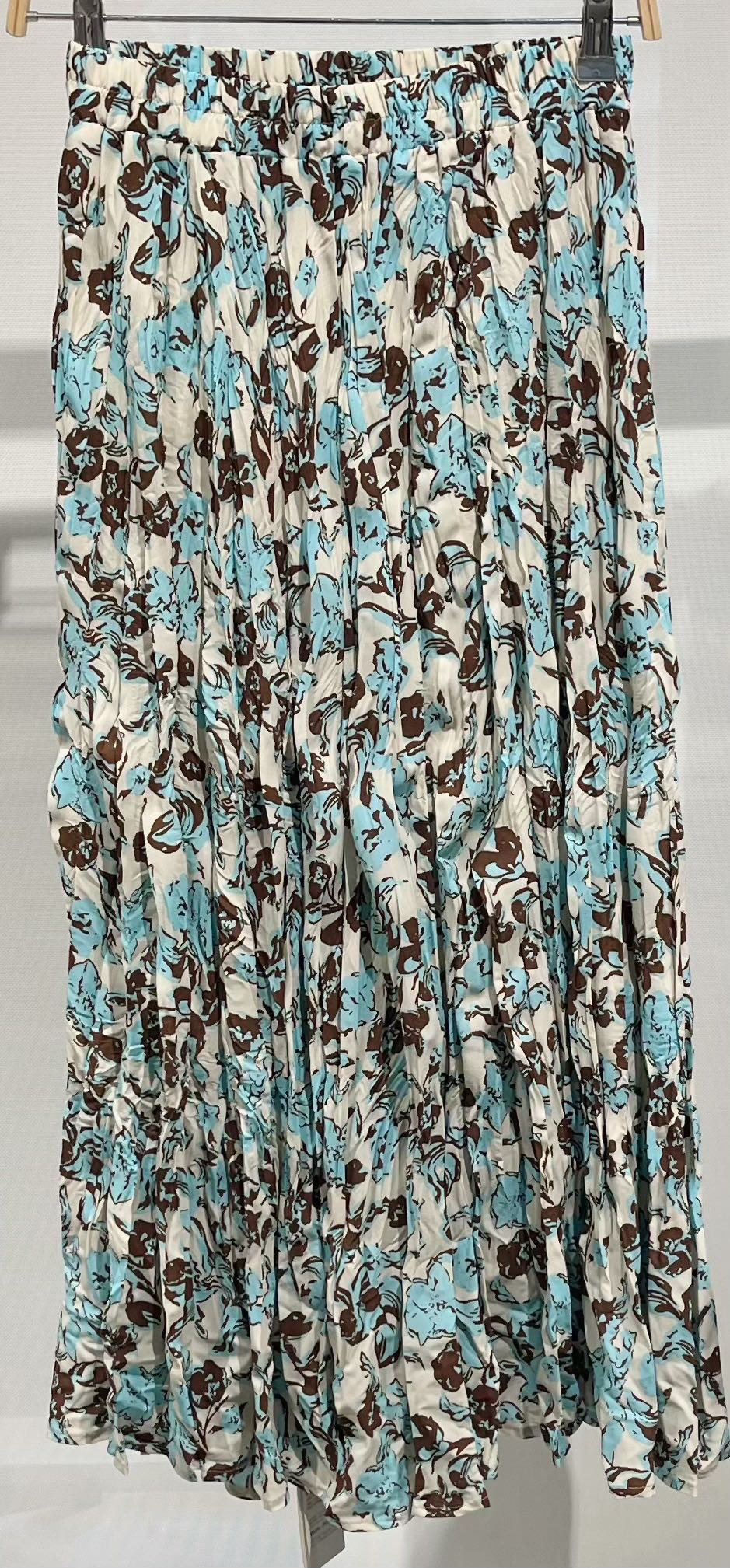 松紧腰碎花褶皱半裙