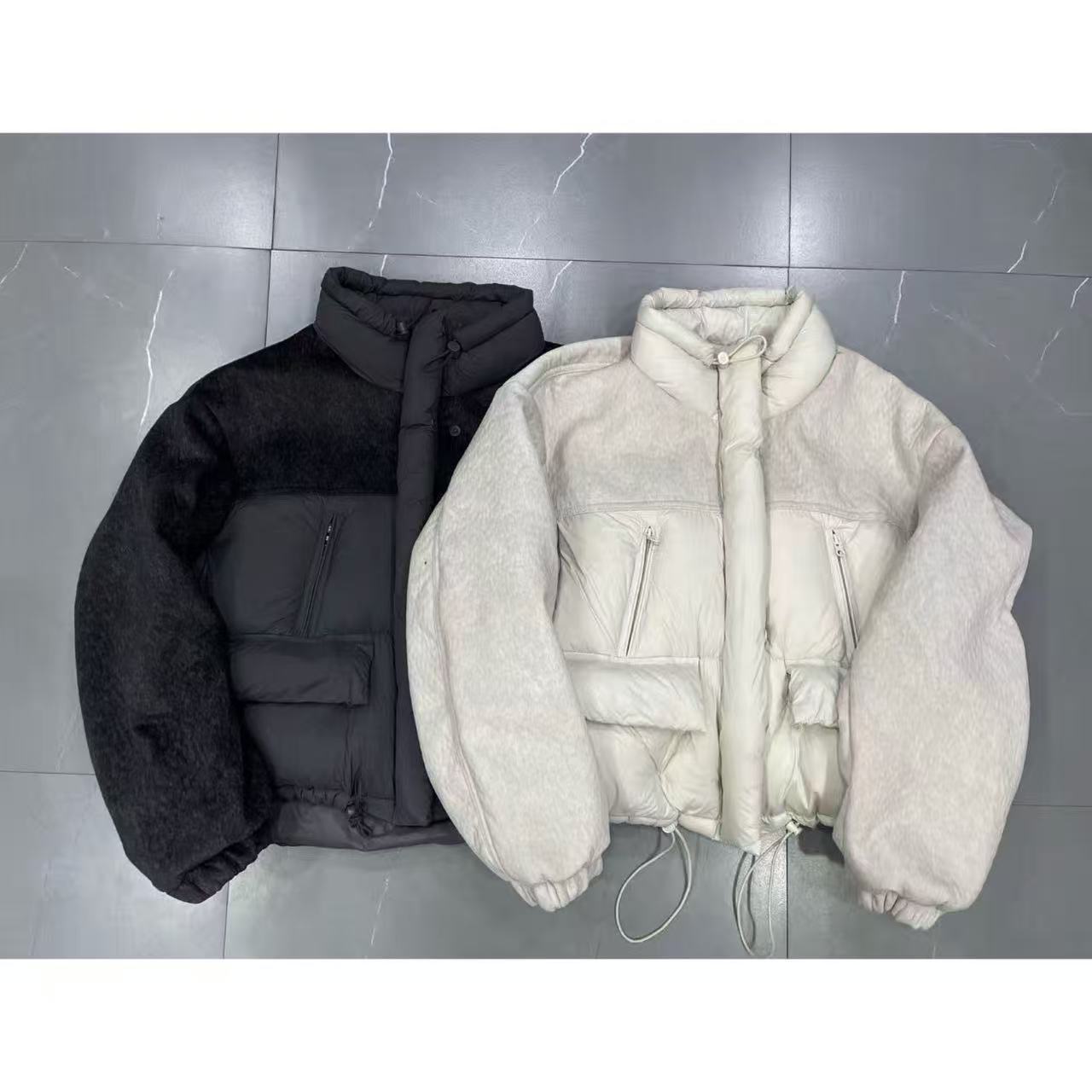 【新品】毛呢拼接羽绒服