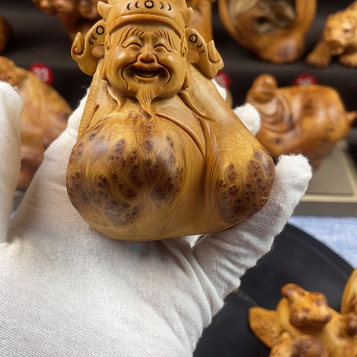 柏木（崖柏）财神手把件