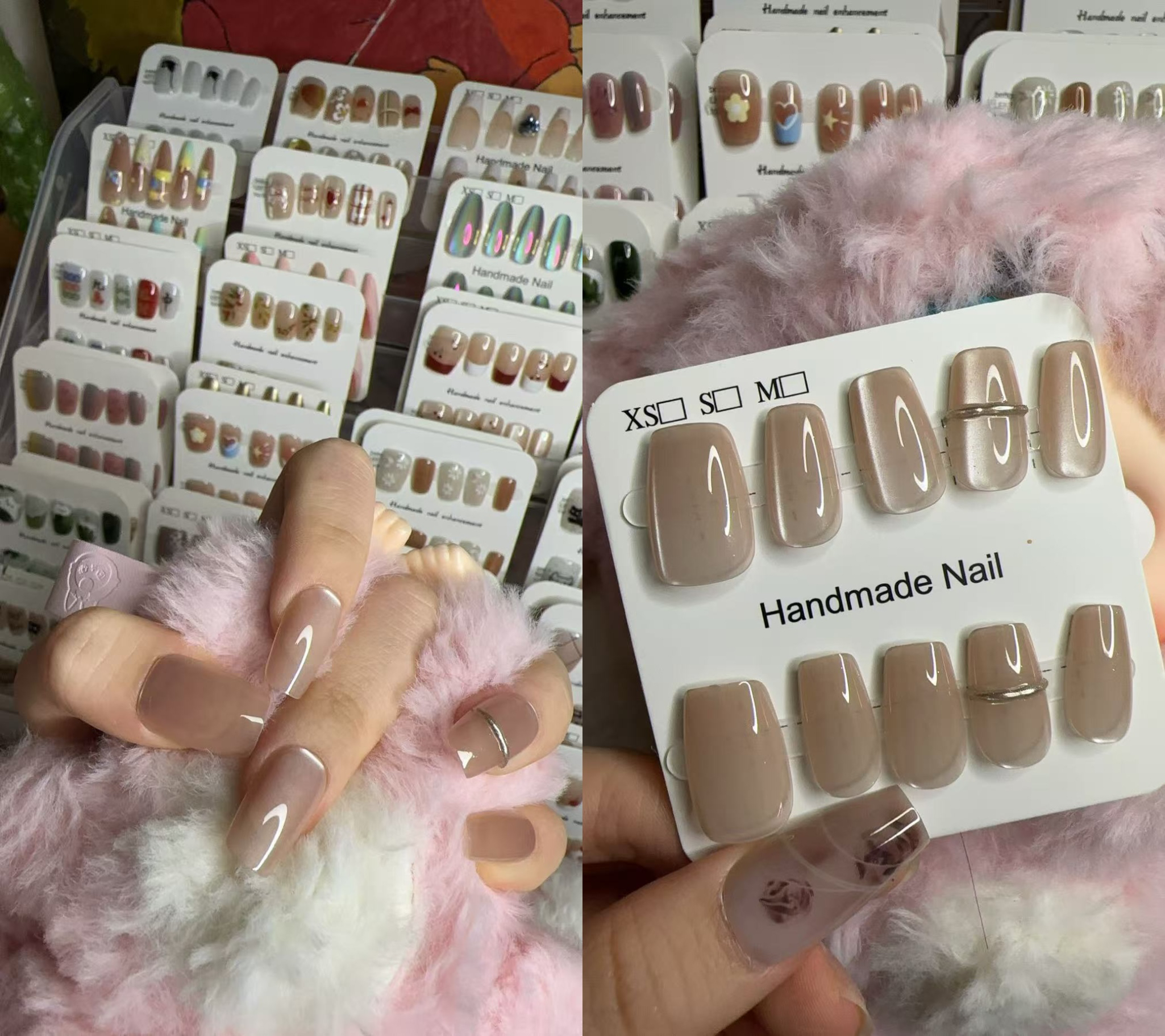 050裸色渐变纯手工穿戴甲