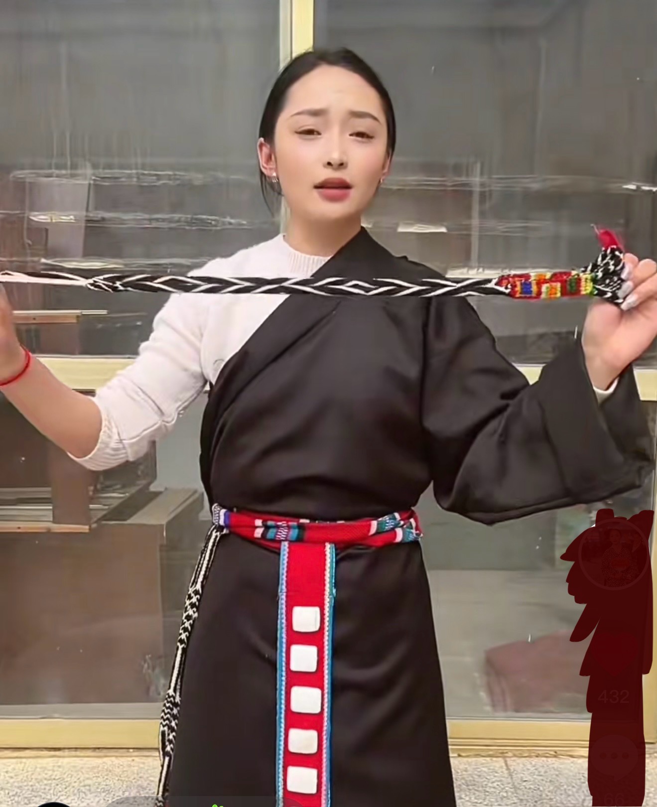 乌朵手工编织藏式名族服饰腰带服装配饰挂绳