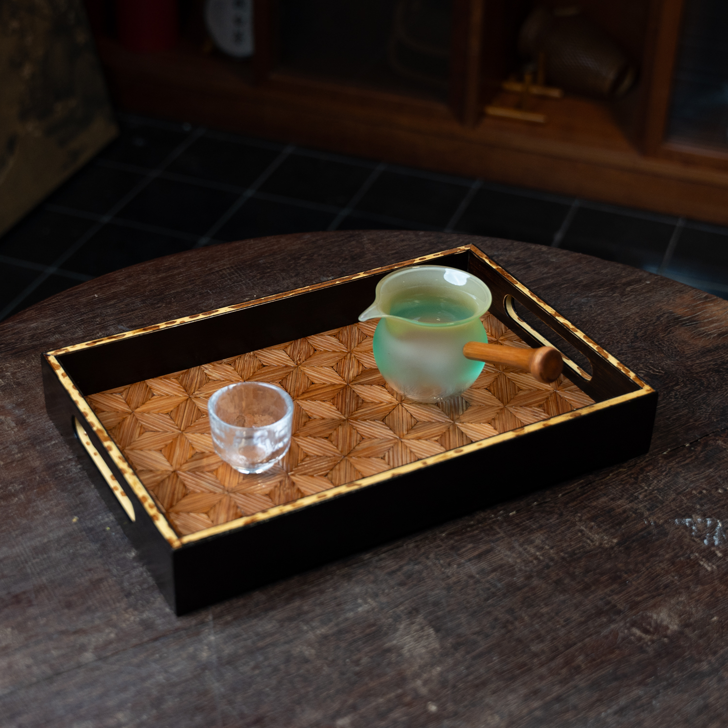 【雅静】梅妃竹托盘竹制奉茶盘喝茶配件家用外出收纳盘水果盘