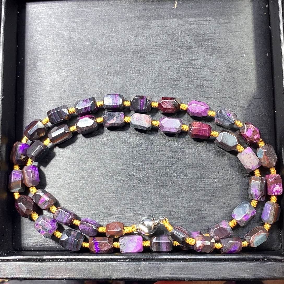 苏纪石（舒俱来）未镶嵌南非舒俱来丝绒钻切项链