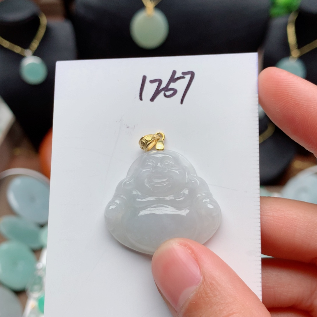 翡翠颈饰银S925镀金镶嵌吊坠