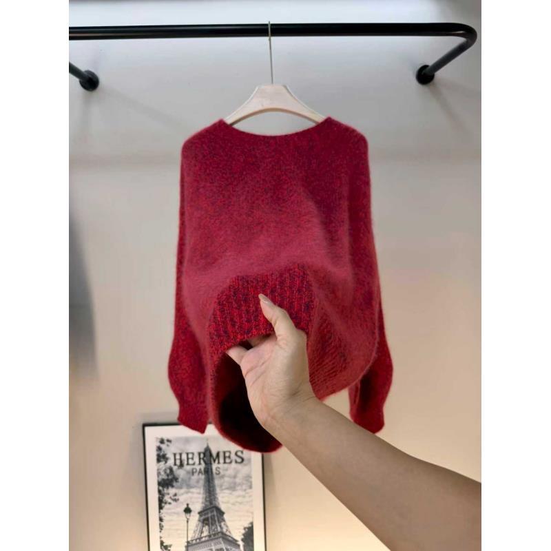 【66】红色《澳洲进口Tasmanian纱线》100拉绒，八股花纱羊绒衫yp