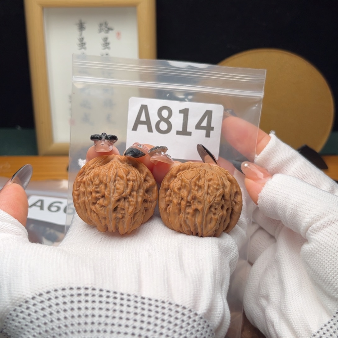 把件文玩核桃38四喜a814