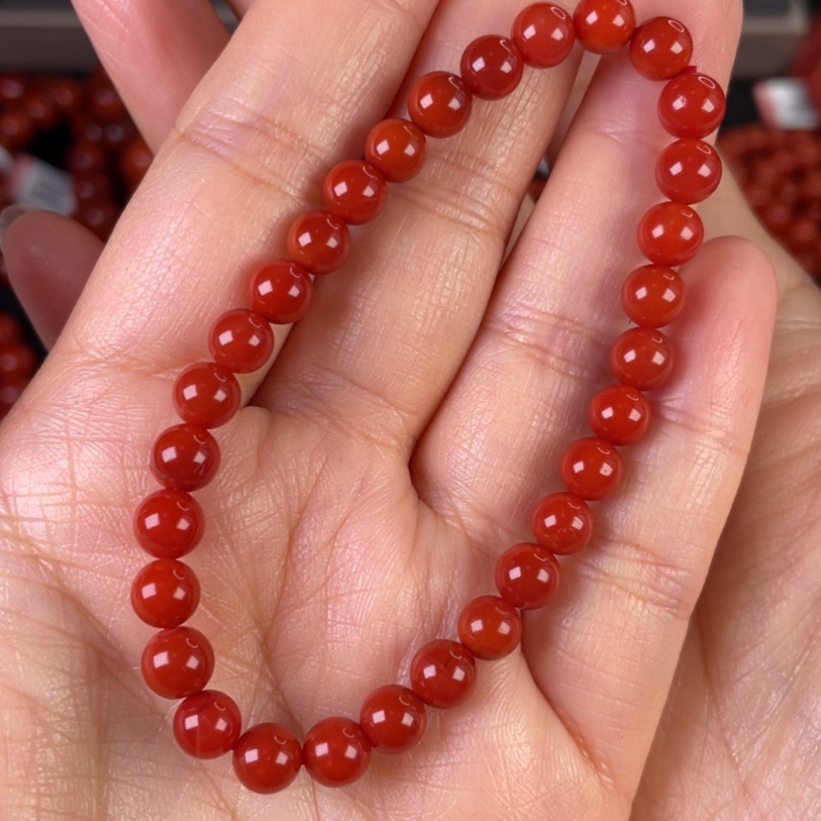 【闪购商品】南红玛瑙手链未镶嵌雅****静花