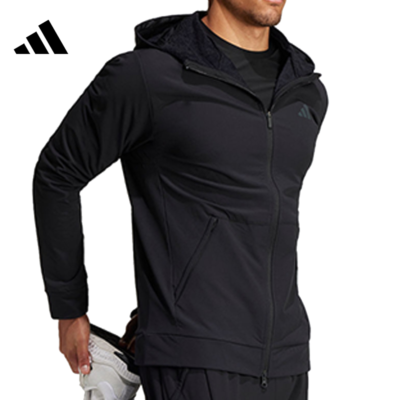 adidas/阿迪达斯 男子运动训练休闲连帽梭织夹克 IN5607