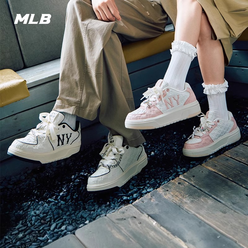 MLB官方 张康乐同款印刻老花学长鞋厚底板鞋25新款M25NSXE03