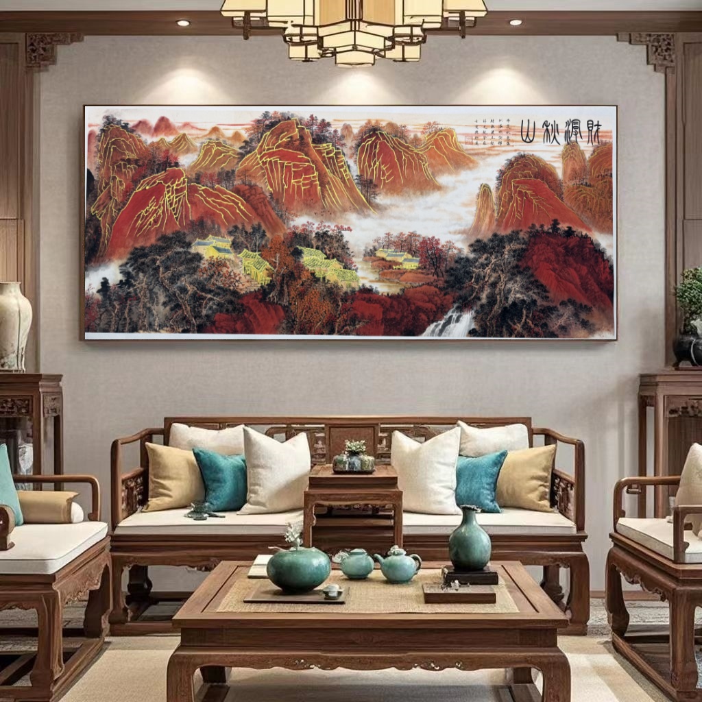 秘境山水《财漫秋山》国画