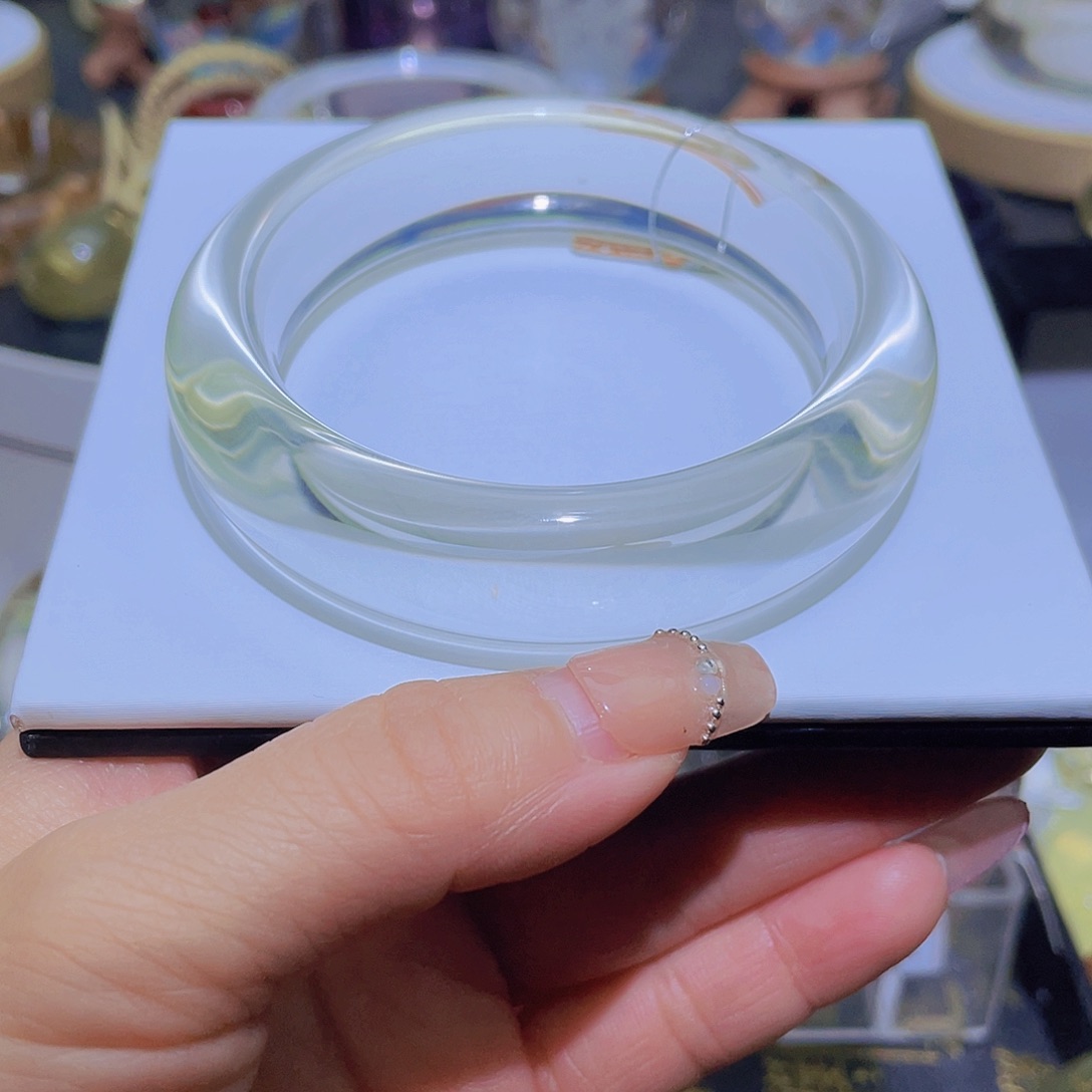 水晶手镯未镶嵌天然黄水晶全净体高货56圈