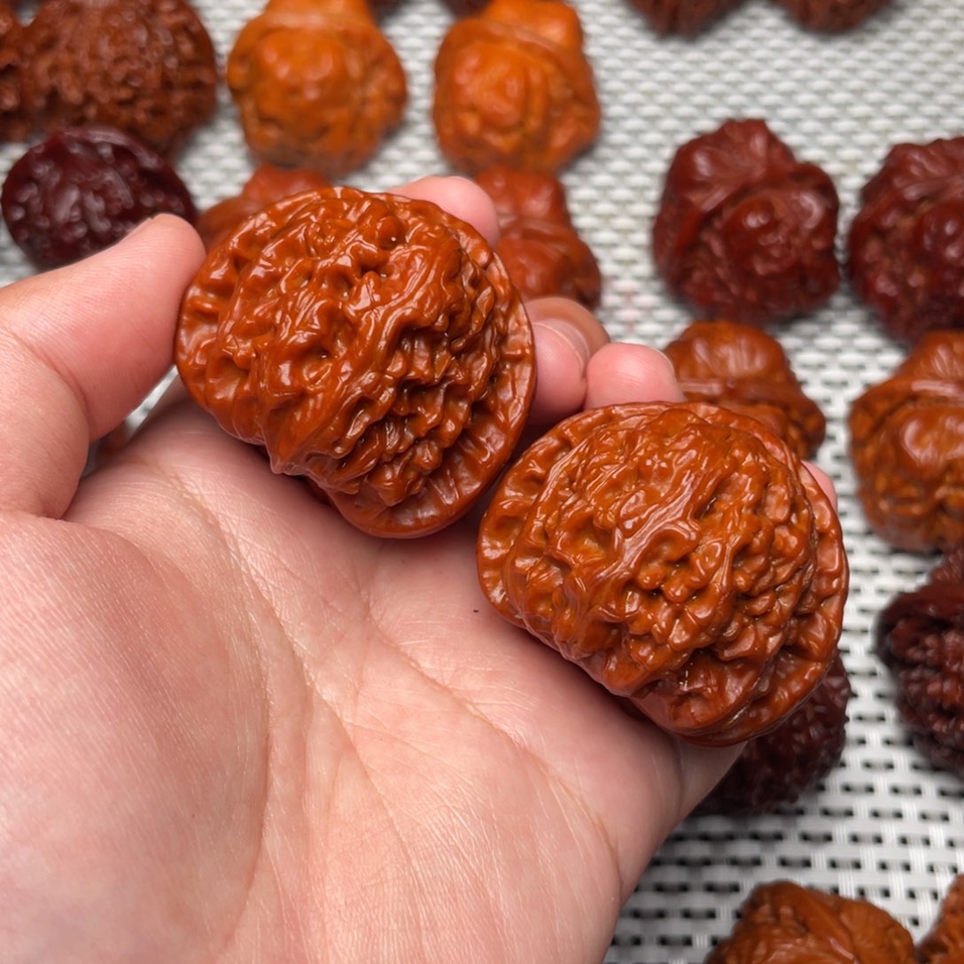 桃核吊坠文玩核桃 手把件 白狮子 43