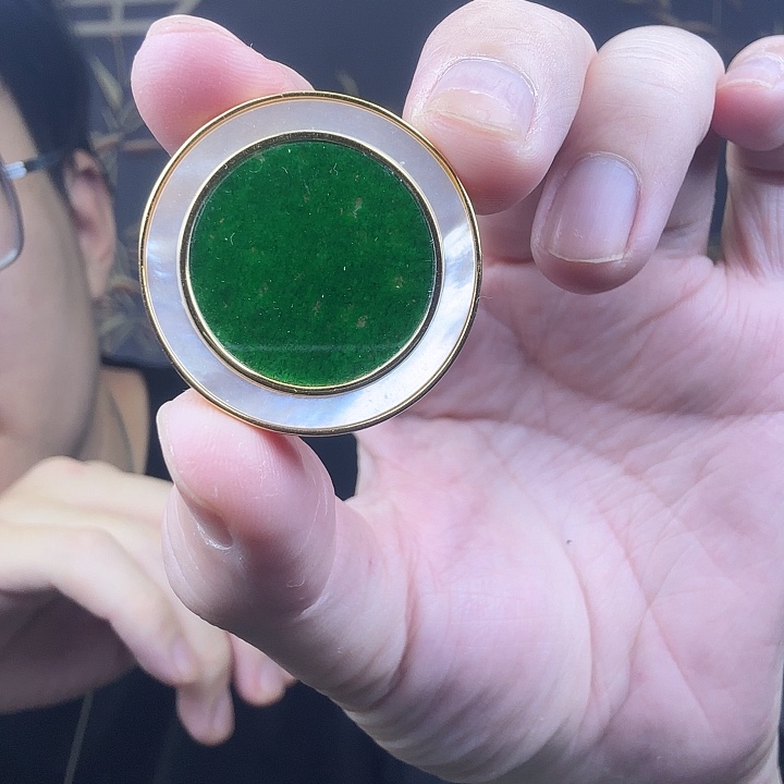 翡翠吊坠(不含链)银S925镶嵌特价 白点多 晶体多