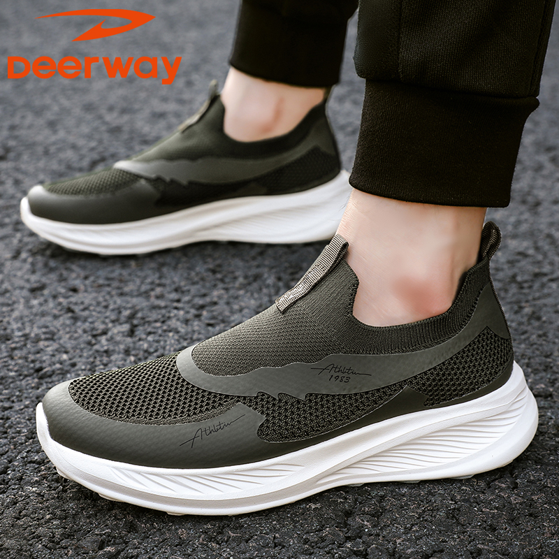 Deerway/德尔惠休闲时尚百搭套脚40-50岁爸爸男款运动鞋鞋子透气