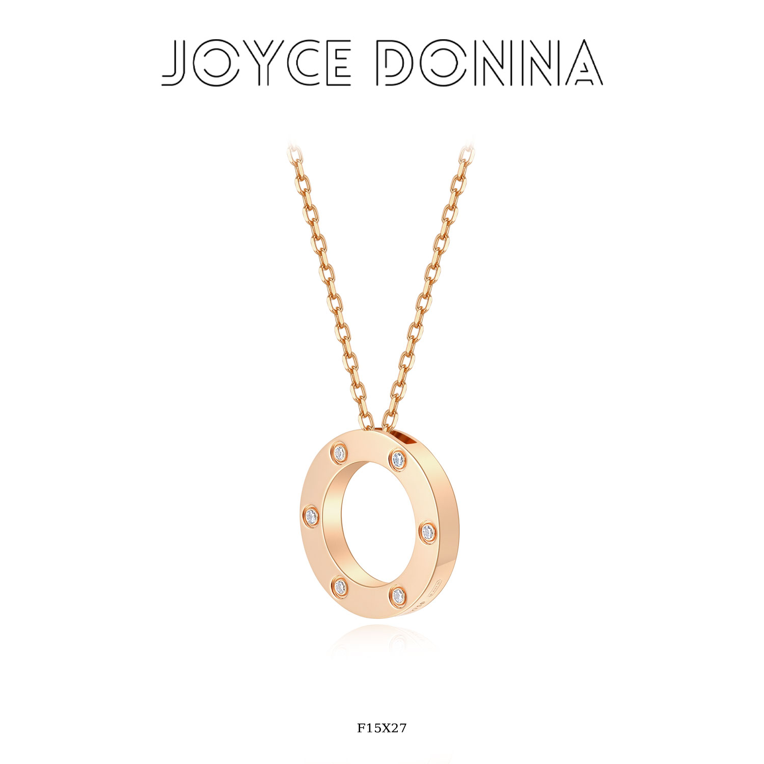 镀K金 法式气质时尚百搭镶嵌圆饼项链 F15X27 F15X28