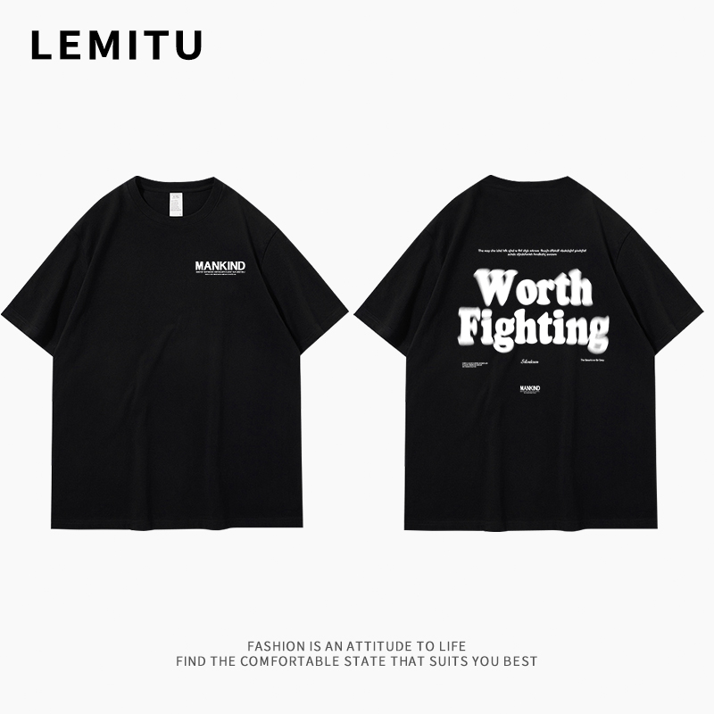 短袖T恤夏季男女字母印花情侣款潮流ins个性美式情侣半袖百搭休闲