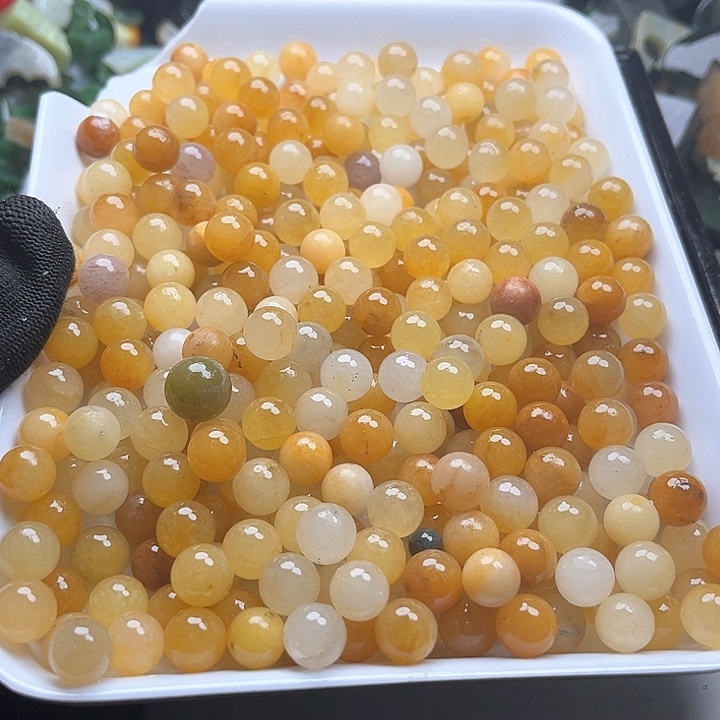 和田玉（糖玉）和田玉边角料9K金镶嵌磕*平