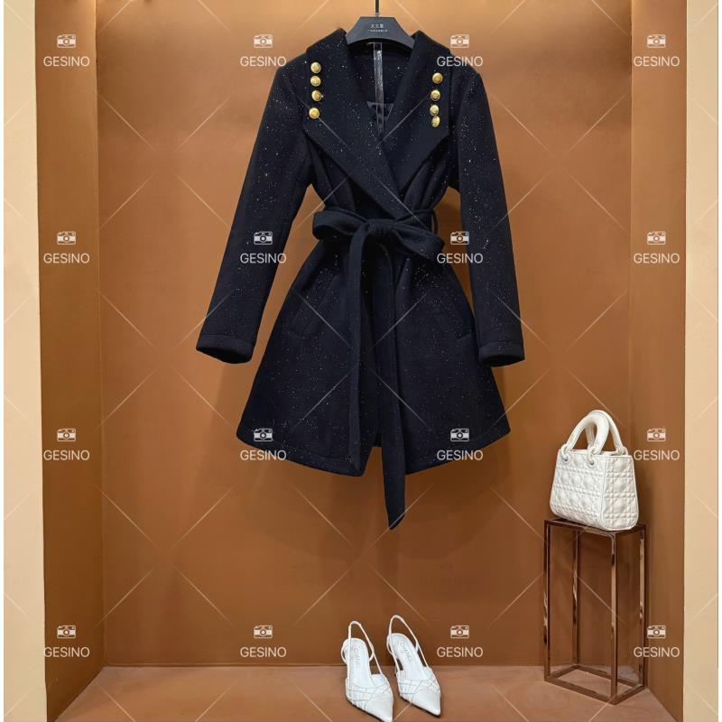 【丽】秋冬气质小香风时尚设计师中长款外套QD-2025016