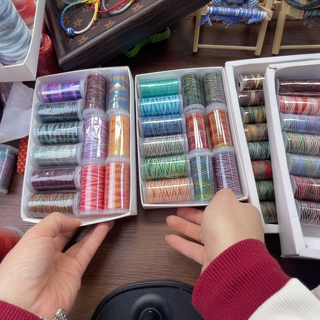 聚酯纤维3股15克星空段染蜡线24色