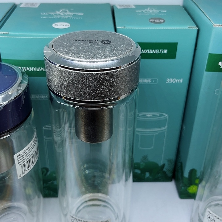 万象品牌双层玻璃杯TV27白钻