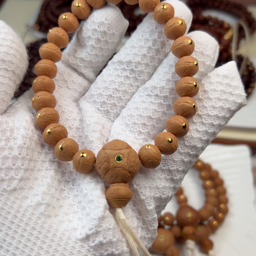 手串凤眼菩提11实心金钉