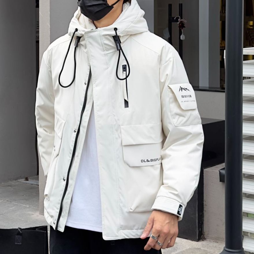 总#【柔温驿站】冬季情侣加厚时尚百搭潮流连帽90绒羽绒服*Y9931#