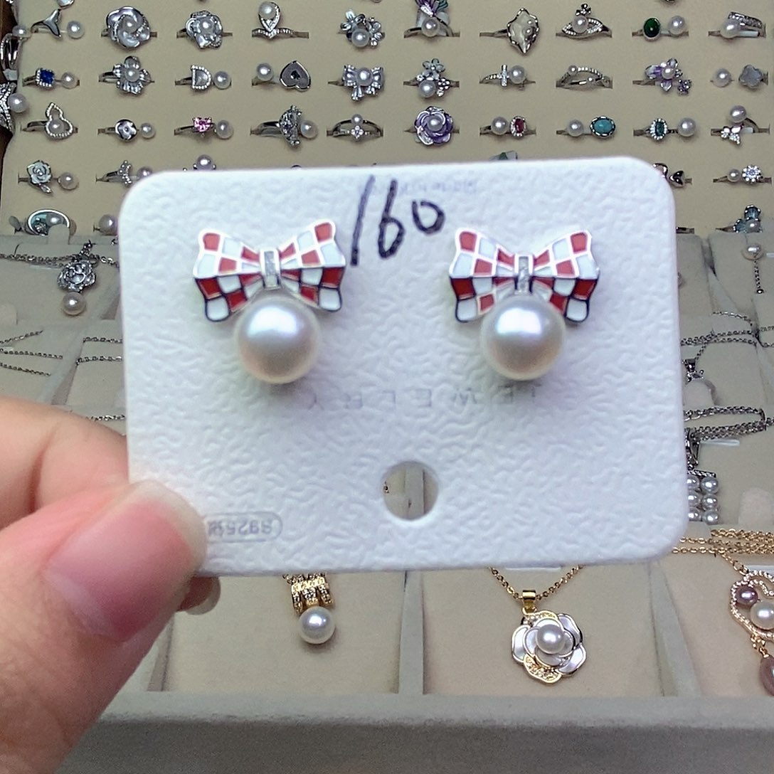 耳饰淡水珍珠银S925镶嵌