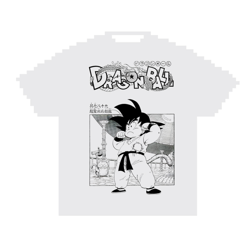 复古动漫 《龙珠》数码直喷透气印花T恤夏季纯棉短袖