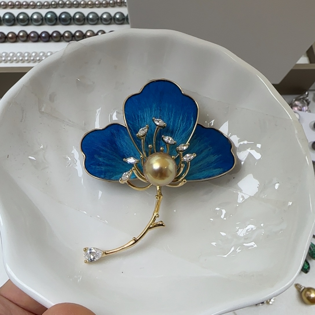 胸饰合金海水珍珠