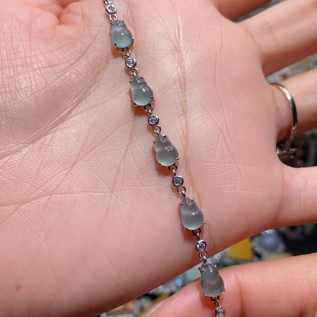 翡翠手链银S925镶嵌 c c c