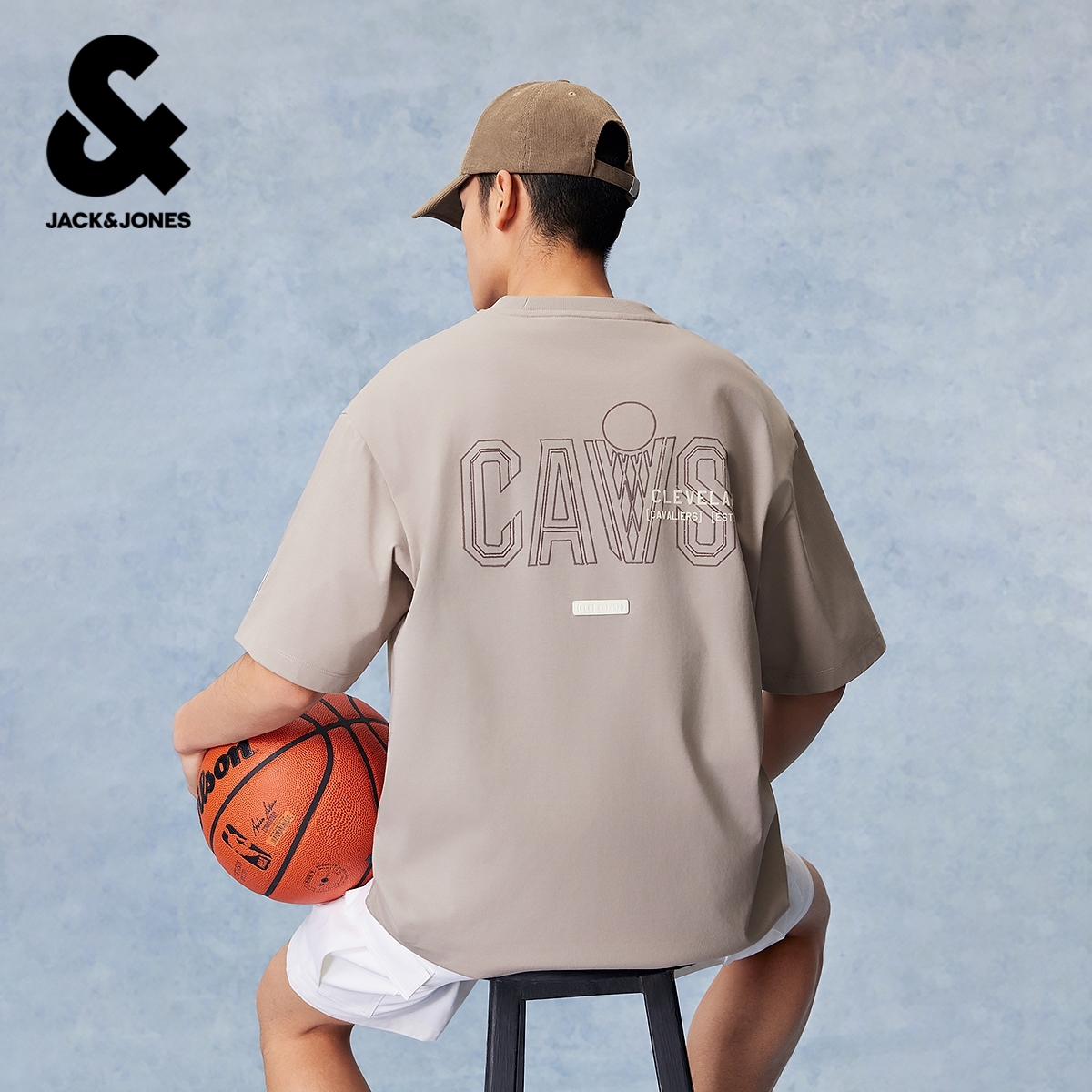 【NBA联名骑士队】杰克琼斯男装短袖T恤凉感速干舒适柔软字母宽松