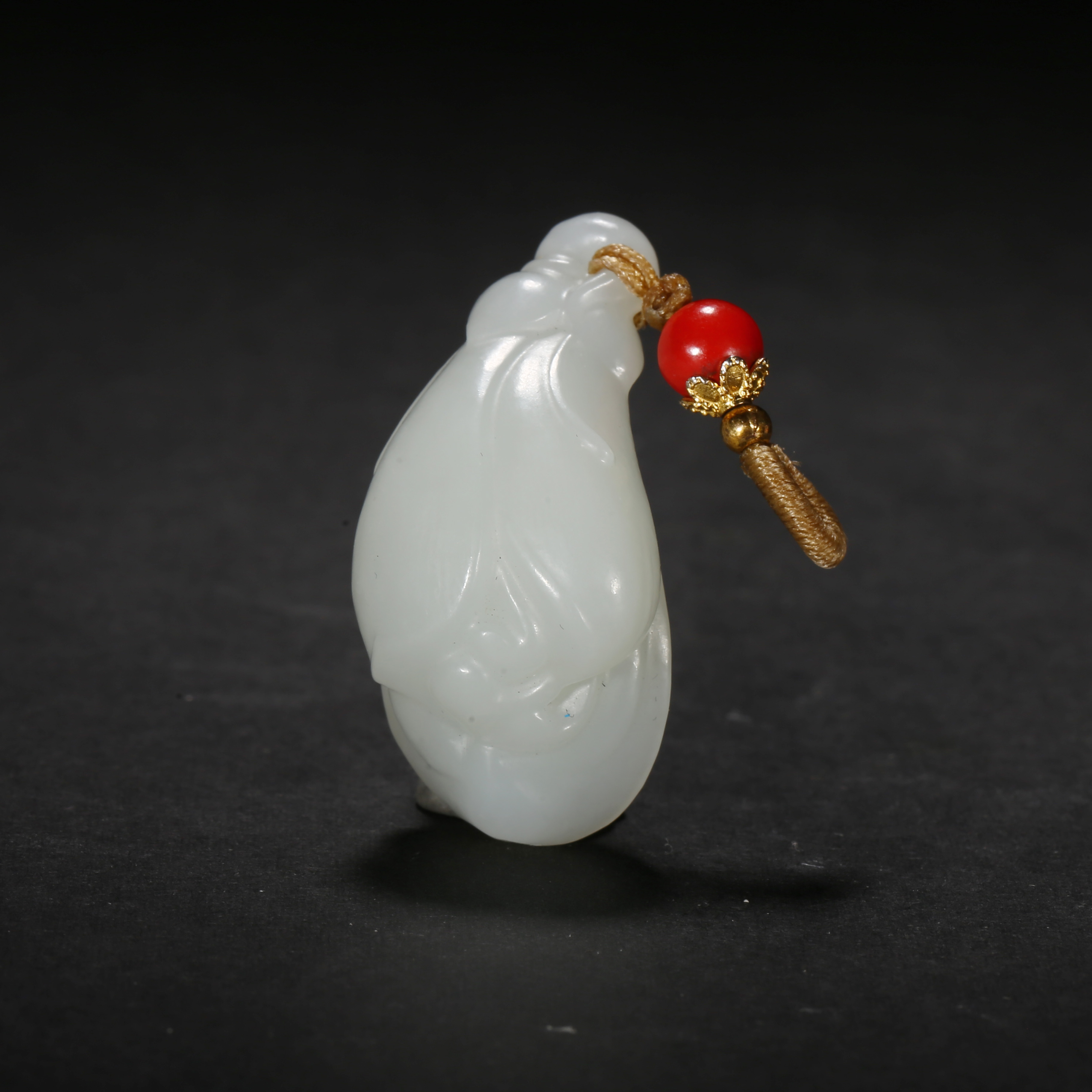 二十世纪*白玉兰花坠/12LB5057/和田玉【北京文博】