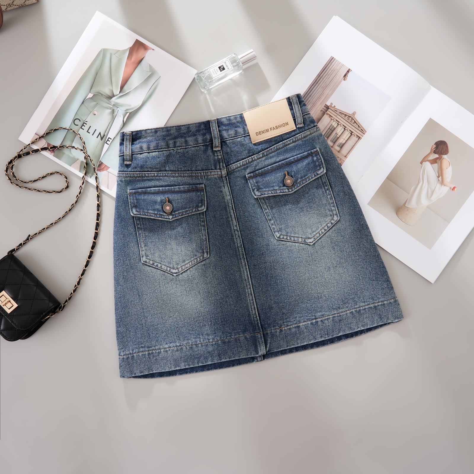 夏季薄款大码韩版不掉色A型牛仔半身裙女