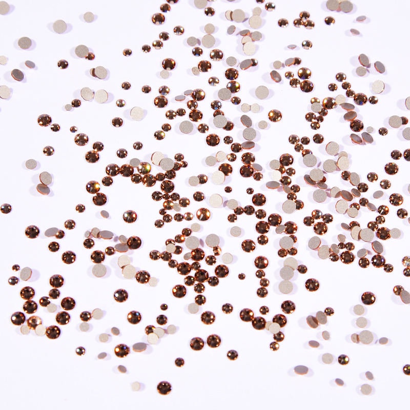 正品施华昇2088圆钻平底香槟色香槟色奥钻水晶美甲钻平底钻奢华