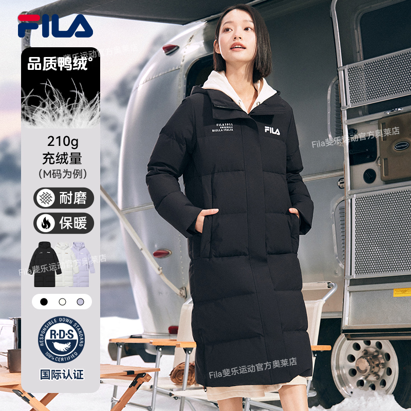 Fila/斐乐【双11抢先购】冬长款羽绒服连帽休闲外套F61W549998A