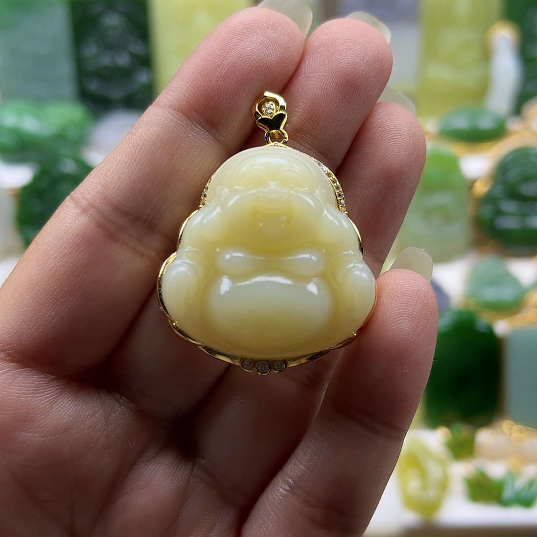 和田玉银S925镶嵌颈饰