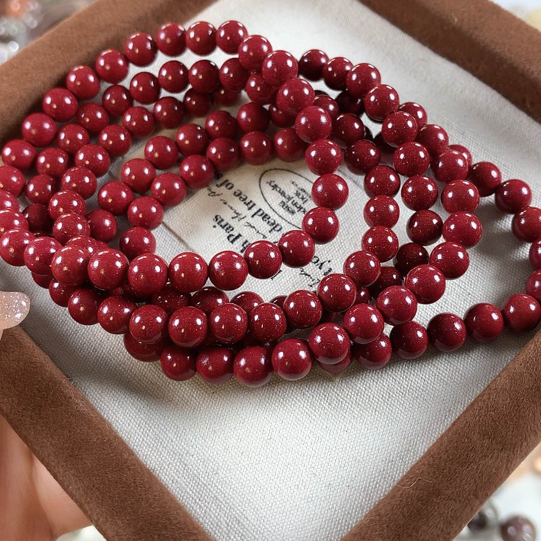 水晶手链未镶嵌朱砂6mm