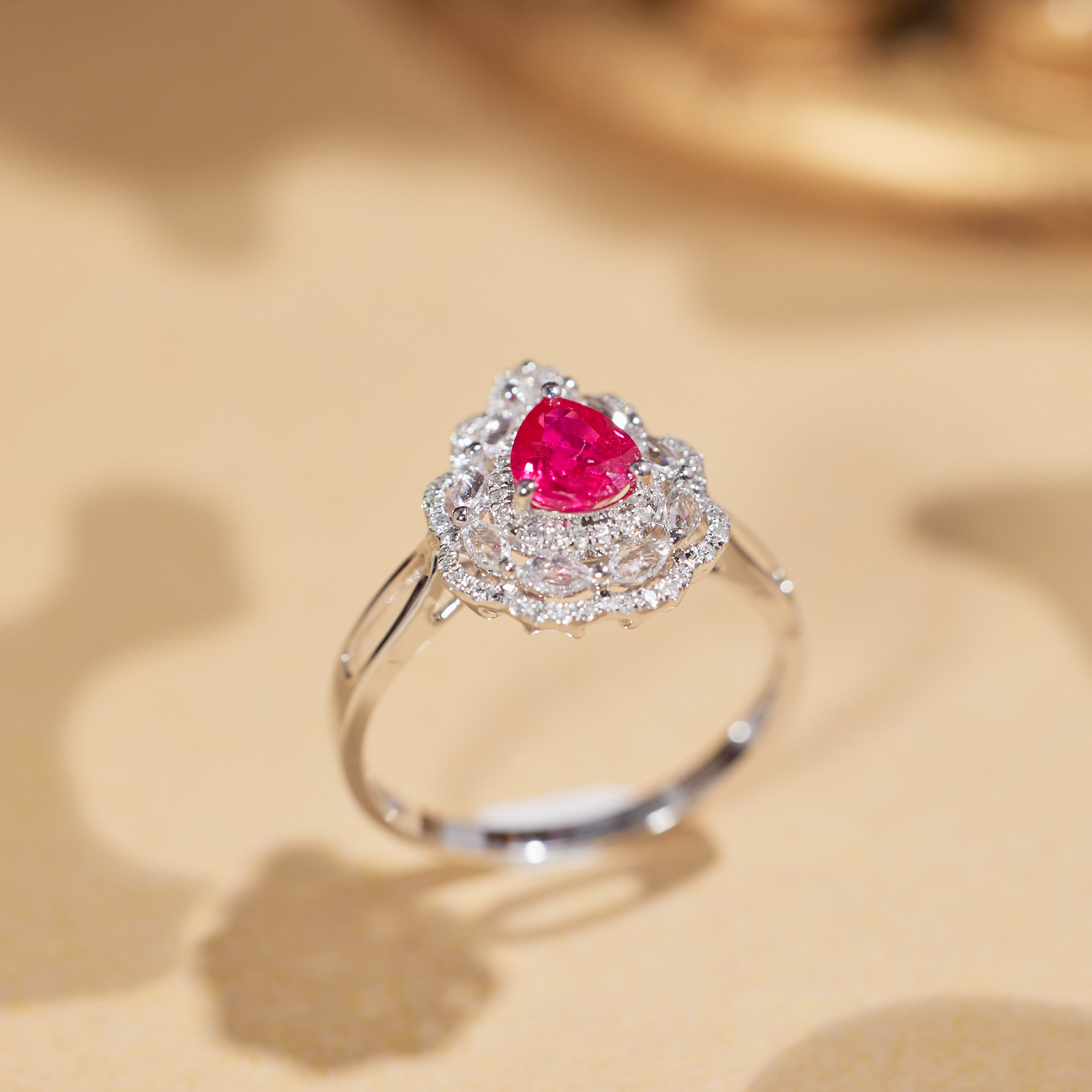 【歪歪】月無*红宝石戒指*18K金镶嵌U8981