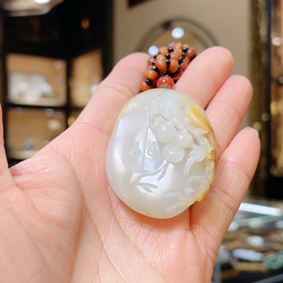 【闪购商品】和田玉未镶嵌颈饰开门见喜