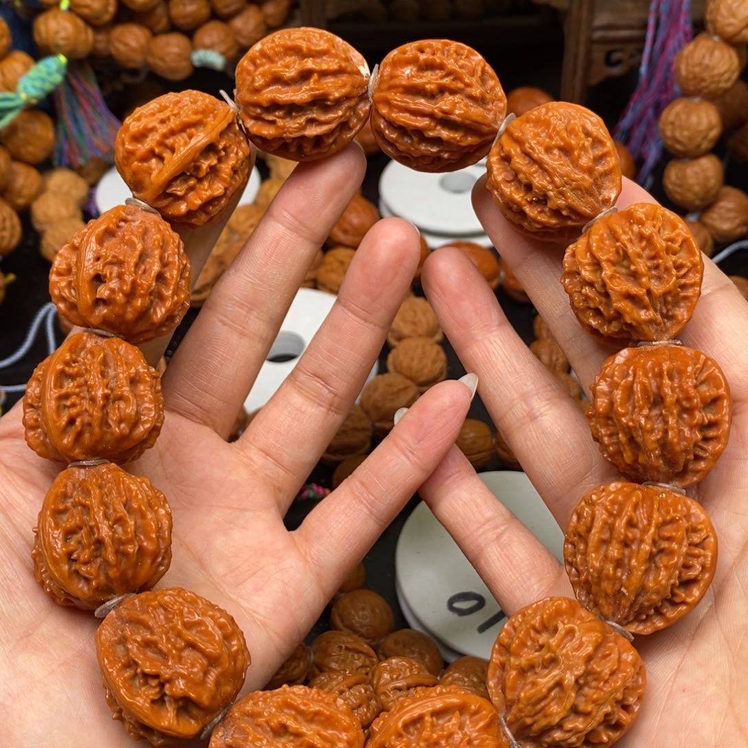 桃核手串麒麟八棱