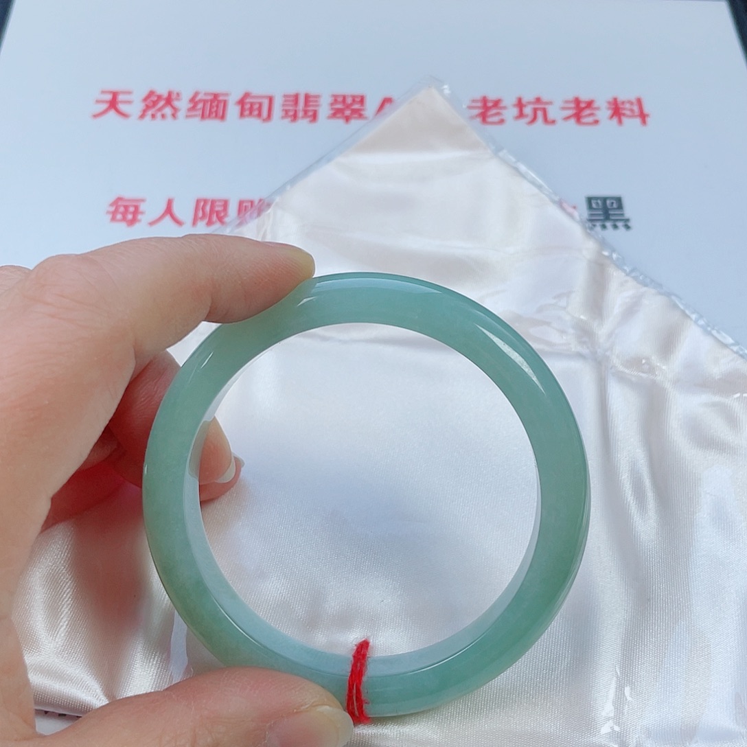 公***.翡翠未镶嵌手镯天然翡翠手镯57.7