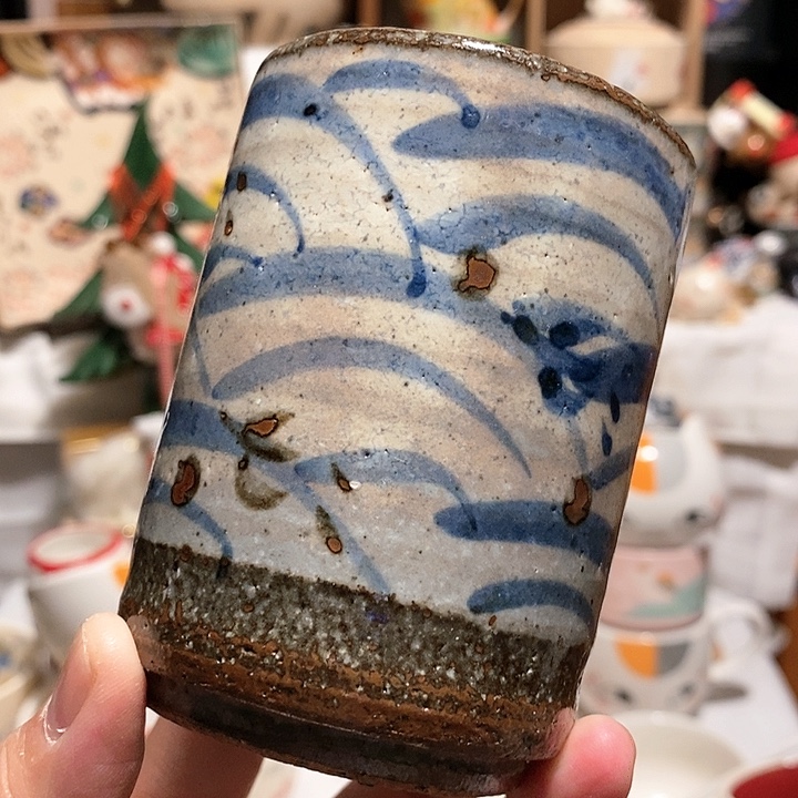 搪瓷陶胎手握杯………