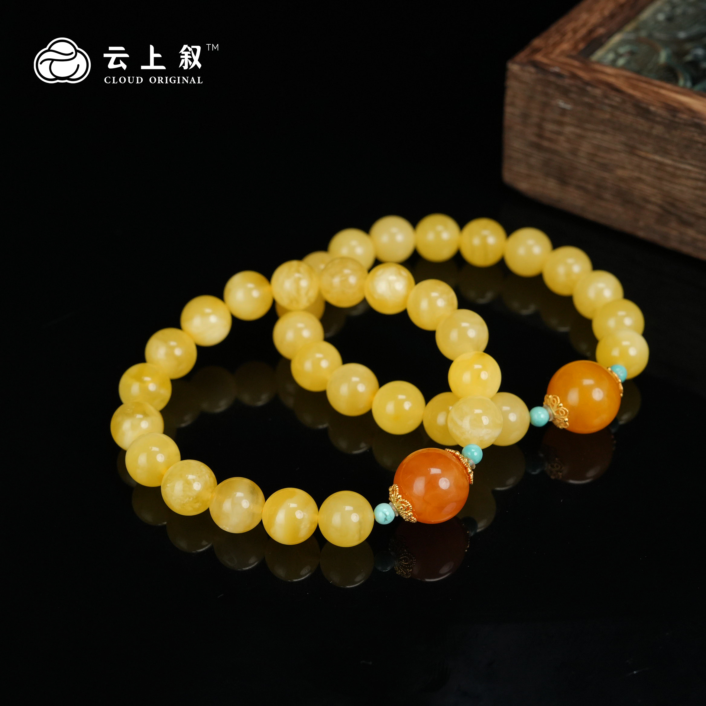 【云上叙】 13 QJD027V1271 蜜蜡DIY单圈手串-多样性发其一