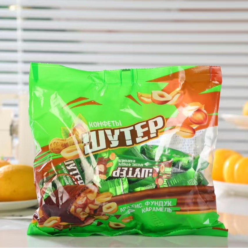 【2包】俄罗斯原装进口俄洛哆巧克力花生夹心糖500g/包